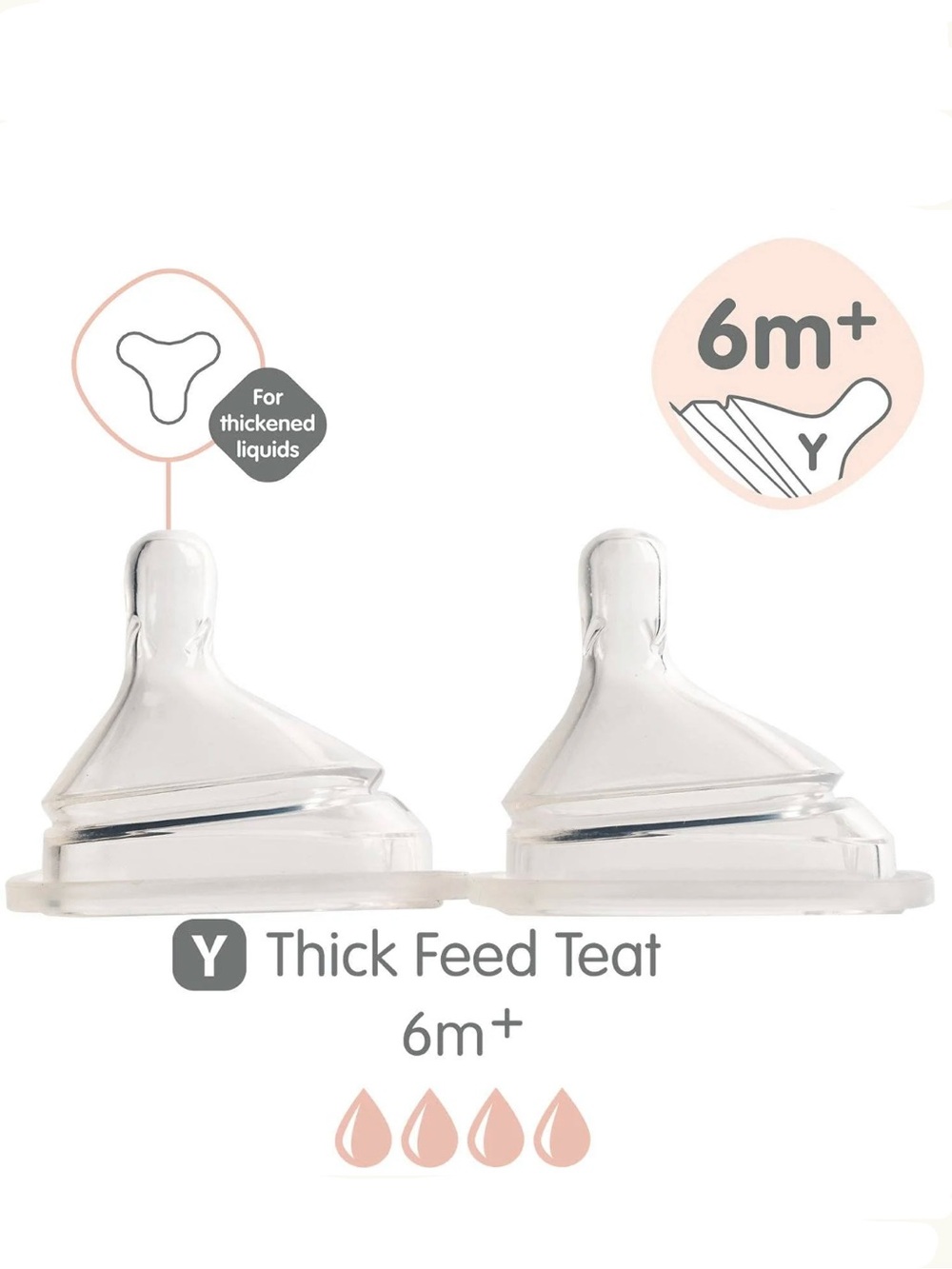 Hegen Anti-Colic Fast Flow Nipple for 6 Months and Beyond (2-Pack)